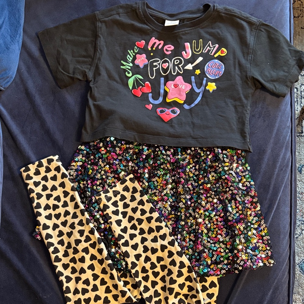 Zara Kids Black and Multicolor Matching Set